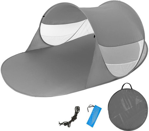 Tectake beach tent self folding shell Angelika anthracite - Tent - Main image