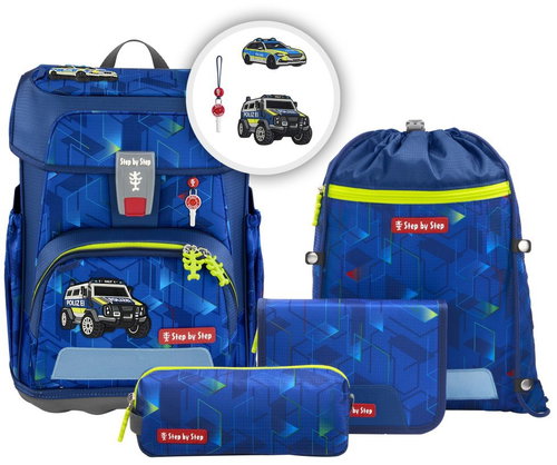 Step by Step Cloud 5-Piece Set, Police Truck Charly - School Set - Main image