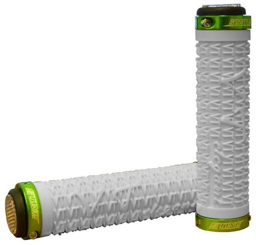ST-901 white/green handlebar grips - Bicycle Grips - Main image