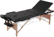 Shumee Black Folding Massage Table with 3 Zones and Wooden Frame - Massage Table