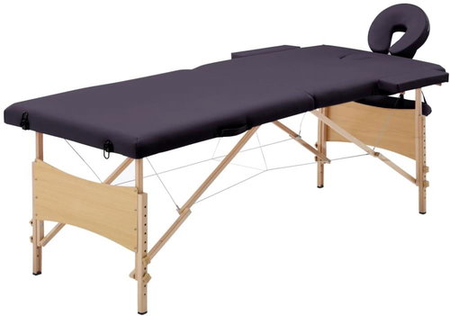Shumee Folding massage table 2 zones wooden purple - Massage Table - Main image