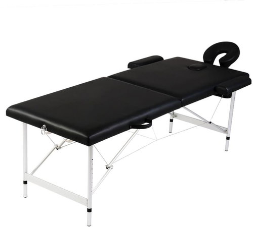 Shumee Black folding massage table with 2 zones and aluminium frame - Massage Table - Main image