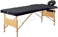 Shumee Folding massage table 3 zones wooden black and purple - Massage Table