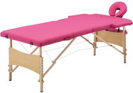 Shumee Folding massage table 2 zones wooden pink, 110185 - Massage Table