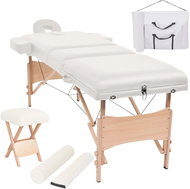 Shumee Folding massage table 3 zones and stool thickness 10 cm white - Massage Table