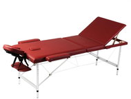 Shumee Red Folding Massage Table with 3 Zones and Aluminum Frame - Massage Table