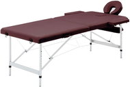 Shumee Folding massage table with 2 zones aluminium burgundy purple - Massage Table