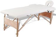 Shumee Cream White Folding Massage Table with 2 Zones and Wooden Frame - Massage Table