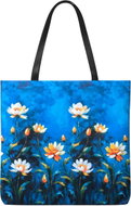 STYLE4 Dámská taška z kočárkoviny, modrá květinová zahrada - Shopping Bag