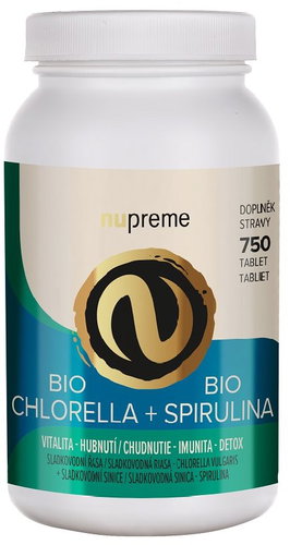 Nupreme BIO Chlorella + Spirulina 750tbl. - Dietary Supplement - Main image