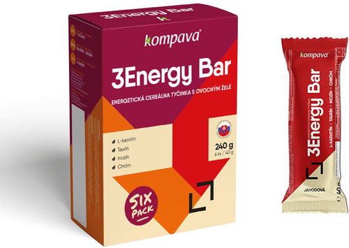 Kompava 3Energy Bar Six Pack, 6 x 40g, Strawberry - Energy Bar - Main image