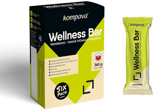 Kompava Wellness Bar Six Pack, 6 x 60g, Vanilla-Almond - Protein Bar - Main image