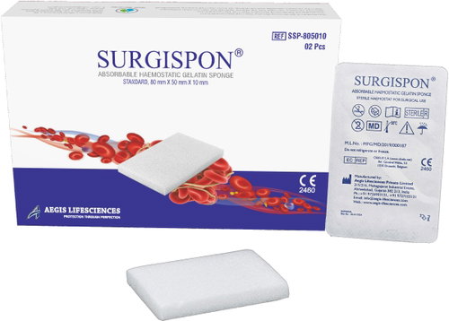Surgispon Standard 8 × 5 × 1cm 2 pcs - Medical Device - Main image