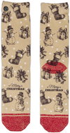 XPOOOS Xmas Vintage Dots, beige / red, EU - Socks