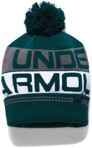 Under Armour Retro Pom Beanie 2.0, Green/White - Hat - Main image