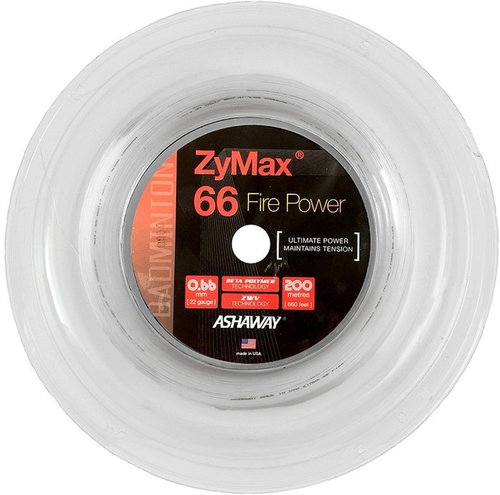 Ashaway Zymax Fire Power 0.66 white 200m - Badminton Strings - Main image