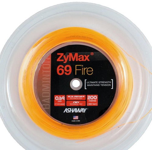 Ashaway Zymax Fire Power 0.69 orange 200m - Badminton Strings - Main image