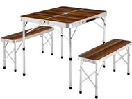 Folding camping set 4 stools brown/white - Camping Set