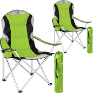 2 Kempingové židle polstrované zelené - Kempingové křeslo