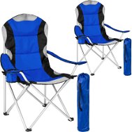 2 Kempingové stoličky čalúnené modré - Kempingové kreslo