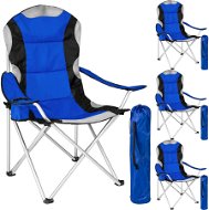4 Kempingové stoličky čalúnené modré - Kempingová stolička