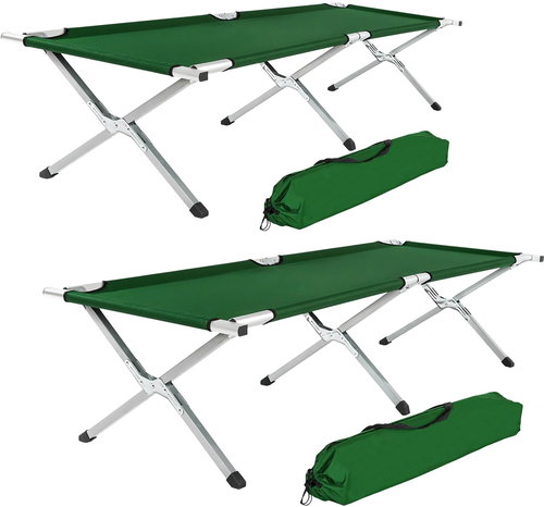 2 Aluminium field beds green - Camping Lounge Chair - Main image
