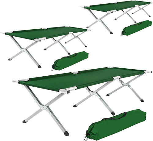 3 Aluminium field beds green - Camping Lounge Chair - Main image