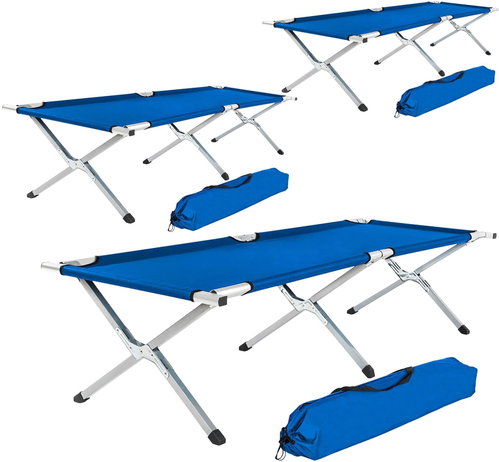3 Aluminium field beds blue - Camping Lounge Chair - Main image