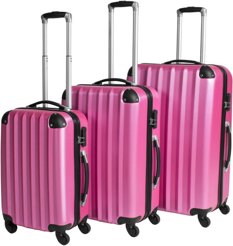 Set of 3 hard travel cases fuchsia - Case Set - Main image