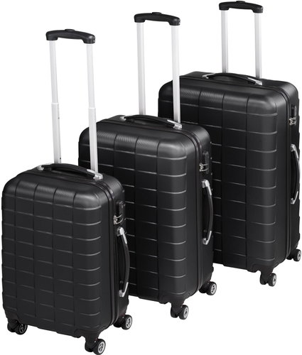3 Travel cases on wheels black - Case Set - Main image