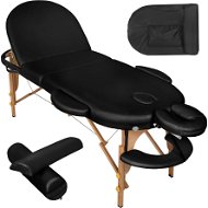 Skládací masážní lehátko dřevěné oválné černé - Massage Table