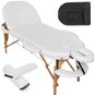 Skládací masážní lehátko dřevěné oválné bílé - Massage Table