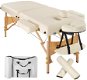 Skladacie masážne ležadlo drevené 2 zóny béžové - Masážny stôl
