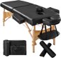 Skladacie masážne ležadlo drevené 2 zóny čierne - Masážny stôl