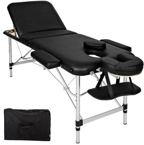 Folding massage lounger 3 zones black Main image Folding massage lounger 3 zones black - Massage Table - Main image