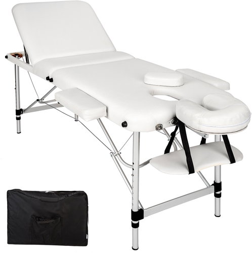 Folding massage lounger 3 zones white - Massage Table - Main image