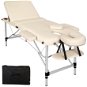 Skladacie masážne ležadlo 3 zóny béžové - Masážny stôl