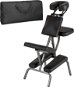 Masážna stolička zo syntetickej kože čierna - Masážne kreslo