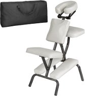 Masážna stolička zo syntetickej kože biela - Masážne kreslo
