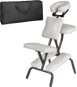 Masážna stolička zo syntetickej kože biela - Masážne kreslo