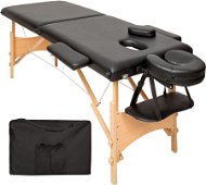 Skládací dřevěné masážní lehátko 2 zóny černé - Massage Table