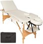 Skladacie drevené masážne ležadlo 3 zóny béžové - Masážny stôl