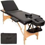 Skládací dřevěné masážní lehátko 3 zóny černé - Massage Table