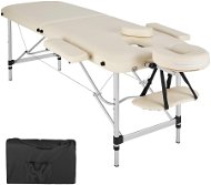 Skládací masážní lehátko 2 zóny béžové - Massage Table