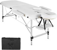 Skládací masážní lehátko 2 zóny bílé - Massage Table