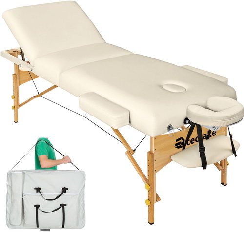 Somwang Folding Massage Recliner 3 Zones Beige - Massage Table - Main image
