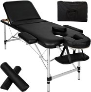 Skládací masážní lehátko s taškou a kolečky 3 zóny černé - Massage Table