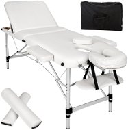 Skládací masážní lehátko s taškou a kolečky 3 zóny bílé - Massage Table