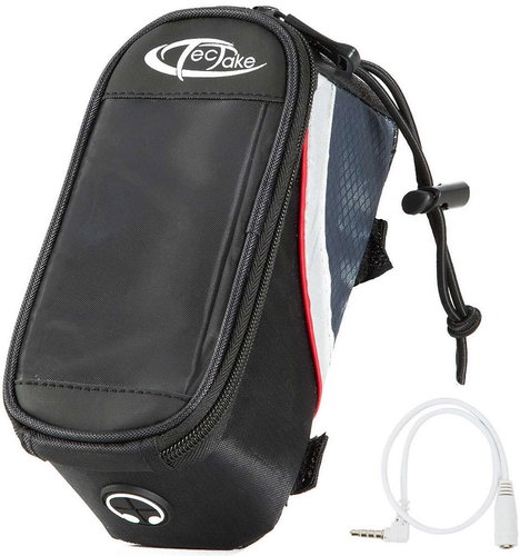 Smartphone holder with bag 18 × 8.5 × 8.5 cm black with red - Bike Bag - Main image