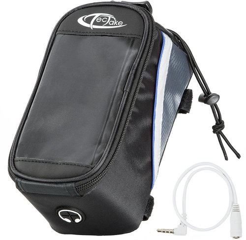 Smartphone holder with bag 20,5 × 10 × 10,5 cm black with blue - Bike Bag - Main image